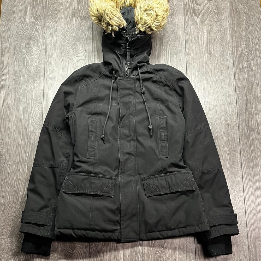 Tna Larsen Medium Parka Premium Goose Down Black Jacket Women size